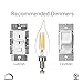 Dimmable E12 LED Candelabra Bulb Set - 4W, 40W Equivalent - 2700K Warm Light Vintage Style Candle Lightbulb for Chandelier, Ceiling Fan, Sconce, Desk Lamp or Porch Lights, Flame Tip (Pack of 6)