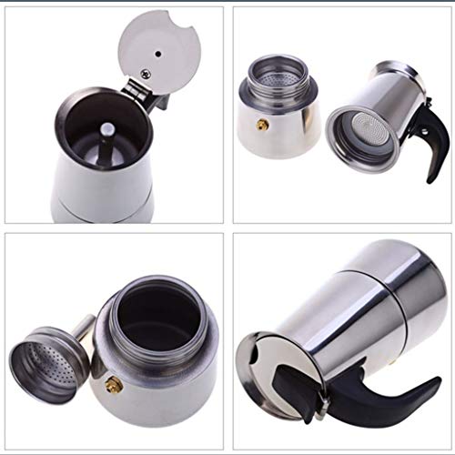TiTCool Coffee Pot, Stainless Steel Wide Bottom Home Office Coffee Maker Moka Espresso Maker Percolator Stove (450ml)