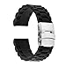 TRUMiRR 22mm Silicone Rubber Watch Band Strap for Samsung Gear S3 Classic Frontier, Galaxy Watch 46mm, Gear 2 R380 R381 R382, Moto 360 2 46mm Men, Asus Zenwatch 1 2 Men, Pebble Time, Black