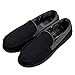 VLLY Men's Pile Lined Microsuede Indoor Outdoor Slip On Moccasin Slippers US 9.5-10.5 Black (FBA)