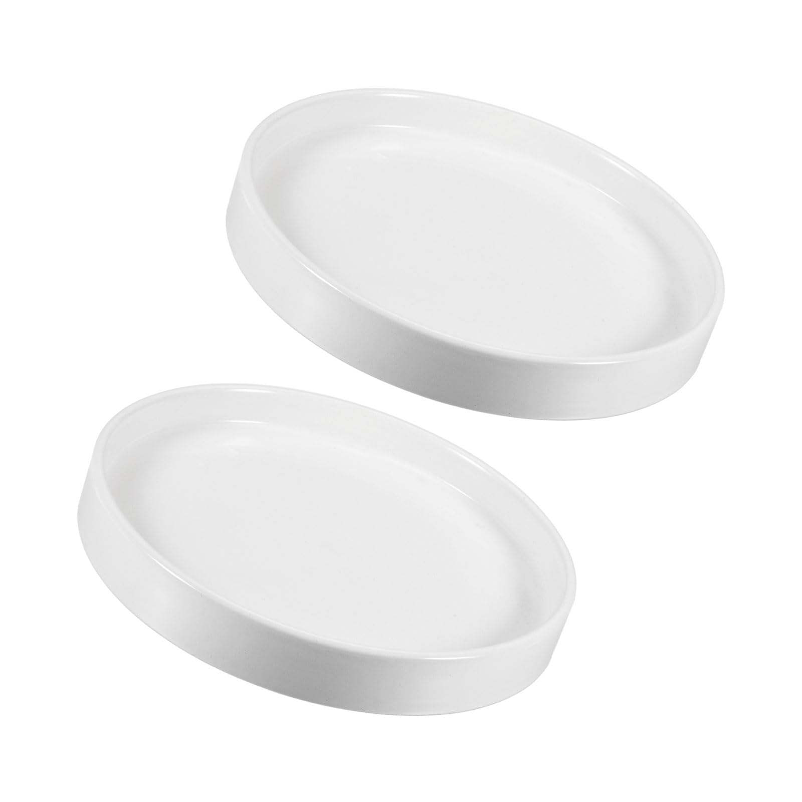 M METERXITY 2 Pack Planter Saucer Tray - Ceramic Round Plant Pot Saucer Succulent Flower Drainage Tray Apply to Indoor Outdoor Patio Garden (7.9 Inch, White)
