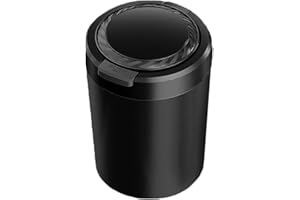 RichVibe LED Car Ash Tray with Lid, Smokeless Aluminum Alloy Cup Vehicle Cup Holders, Blue Light Illuminates on Opening, Deta