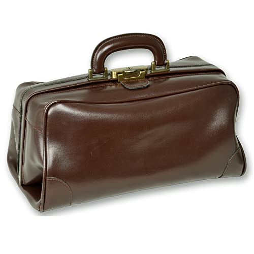 GIMA Vintage leather bag for doctors, FLORIDA model, brown color, Italian design and quality
