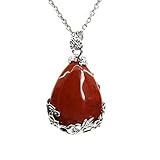 Amandastone Gemstone Hexagonal Pointed Reiki Chakra Pendant Necklace 18