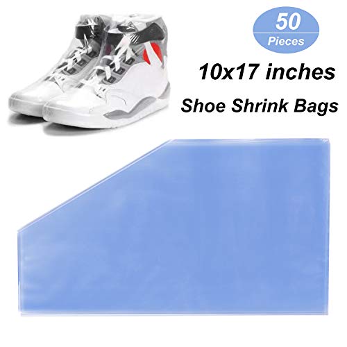 Shoe Shrink Wrap Bags,50Pcs Sneaker Shrink Wraps Bags Large Shoes Protector for Men Women Effectively Avoid Yellowing and Keep Dust Away 10x17inches