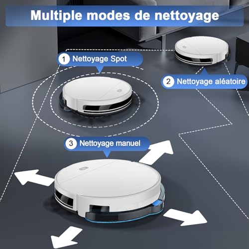 Yigars 2026 Robot Aspirapolvere Lavapavimenti 2in1 Spazza, Aspira, Robot Aspirapolvere con Fino a 5500Pa 7,8cm Ultra Sottile App/Alexa Ideale per Pulizia Domestica/Peli Animali-White