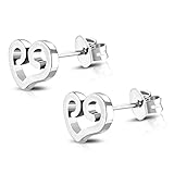 Stainless Steel Spiral Open Love Cut-Out Heart Stud