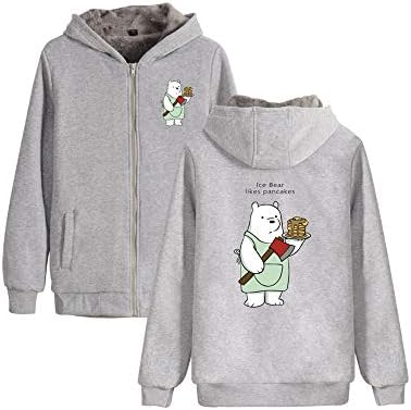 Yhkjkjiswv We Bare Bears Pullover Classic Casual Hooded Pullover Coat Printed Hooded Sweatshirt Coat Cozy Sweater Coat Unisex