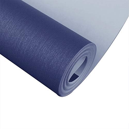 Solid Color Mediterranean Style Wallpaper Non-Woven Fabric Easy to Clean Home Improvement Hotel Shop Thickened Wallpaper,darkblue,53 * 980cm