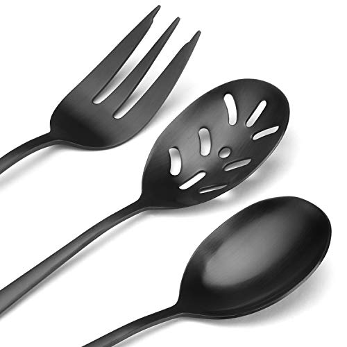 Matte Black Serving Set，SHARECOOK 5Piece 18/0 Stainless Steel Large
