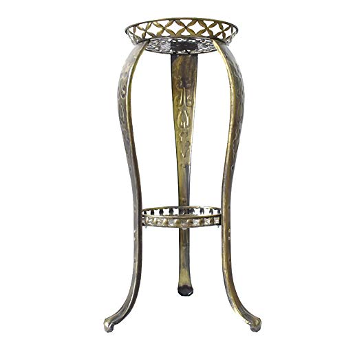 Metal Plant Stand Indoor Corner Wrought Iron Tiered Flower Pots Stand Mid Century Outdoor Garden Planters Shelf (Bronze Color)