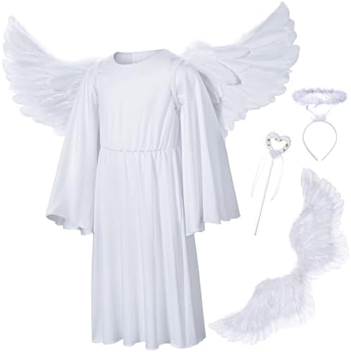 Amazon.com: Cutecrop 4 Pcs Angel Costume Set Include Angel Feather