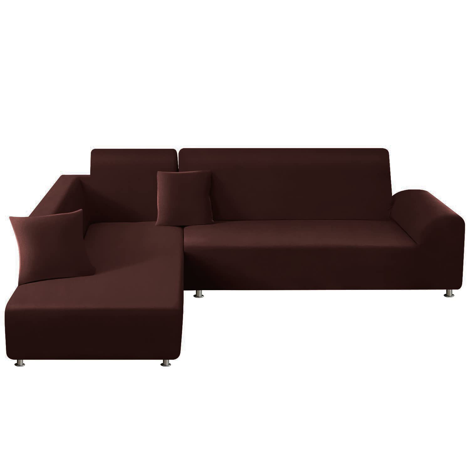 Mingfuxin Sectional Couch Covers, Stretch Sofa Slipcovers L Shaped Anti Slip Corner Sofa Cover Chaise Lounge Protector with 2 PCS Pillow Covers for 2 Seaters + 3 Seaters L-Type Sectional Sofa Couch