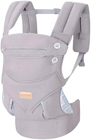 抱っこ紐 対面抱き 前向き抱き おんぶ紐 抱っこひも 疲れにくい腰サポート付 新生児から3歳まで ライトグレー