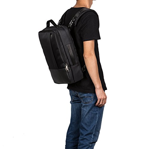 UBaymax 15.6 inch 3-in-1 Hybrid Laptop Backpack Messenger Shoulder Bag,Nylon & Leather Multi-function Convertible Waterproof Bag For Business School Travel