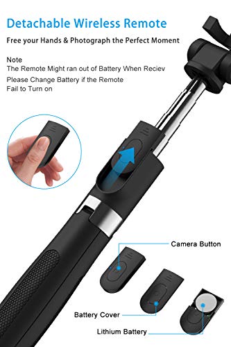 image for Selfie Stick Tripod with Bluetooth Wireless Remote,Ausemku Extendable 