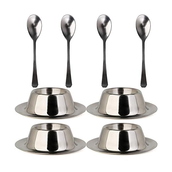 Stainless Steel Egg Cup Holder Set with Spoon for Soft Boiled Egg Holder Tableware Kitchen Tools