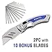 WORKPRO 2-Piece Quick Change Folding Utility Knife Set with Extra 10-Piece Blades