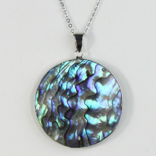 Fashion Natural Hollow Flowers Animal Paua Abalone Shell Pendant Bead Necklace Circular