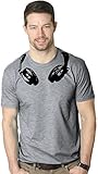 Headphones Around The Neck T Shirt Funny Head Phones Cool Tee
