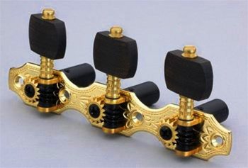 Hauser Style Classical Keys Gold w/Ebony Buttons Allparts TK-7942-0E2