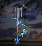 Solar Dragonflies Mobile with Wind Chime