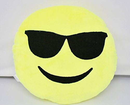 Emoji Emoticon Smiley Plush 32 cm Yellow Round Cool Shade Soft Pillow …