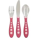 Gerber Graduates BPA Free Graduates Kiddy Cutlery Set of Fork, Spoon and Knife- Pink