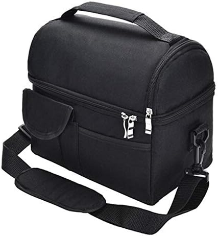 Lunch Bag Insulated Thermal Bag Women Men Multifunctional 8L Cooler And Warm Keeping Lunch Box Leakproof Waterproof Black (Color : Black)