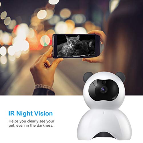 Petacc Pet Camera Night Vision Dog Camera Indoor Cat Camera Wireless IP Camera for Pet Monitor, 2.4GHz, Two-Way Audio, 1080P Video, Motion Detection, Pan 350°, Tilt 65°