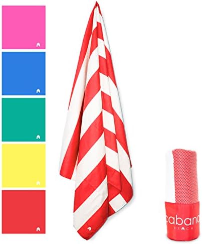 Cabana Beach Stripe Collection - The World's Greatest Beach, Pool & Travel Towel. Extra Large, Quick Dry, Sand Proof, Compact & Ultra Absorbent Microfiber Towel. Luxurious Feel & Vibrant Colors