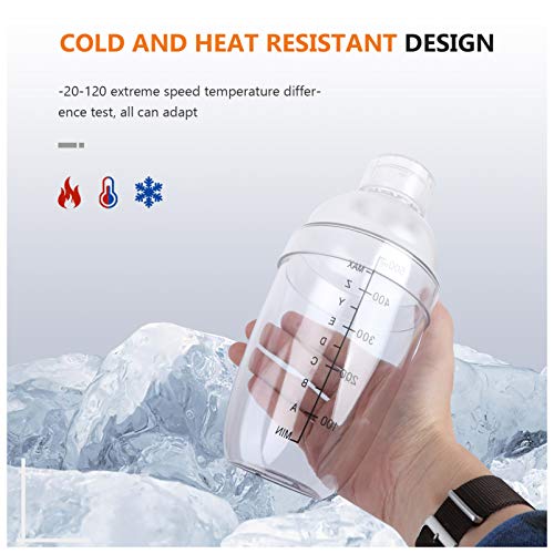 TOPBATHY Cocktail-Shaker aus Harz, für Barkeeper, Cocktail, Mixbecher, Milch, Tee, Kunststoff, mit Skala, 530 ml – Bild 6