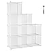 SONGMICS 9-Cube Metal Mesh Storage Cube, Storage Shelves Organizer, Modular Bookcase, DIY Closet Cabinet Shelf for Books, Plant, Toys, Shoes, Clothes 36.6”L x 12.8”W x 36.6”H, White ULPL115W
