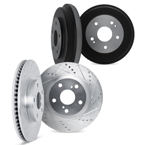 DFC Front and Rear Brake Rotors and Drums Fits 2020-2025 Nissan Sentra
