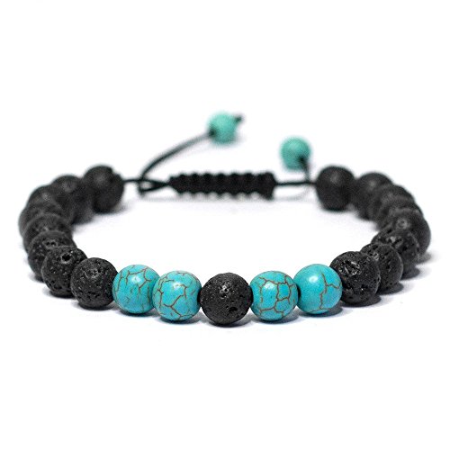 Vitality Extracts - Peace Adjustable Lava Stone Diffuser Bracelet - Turquoise, healing, well-being, serenity, peace, aromatherapy