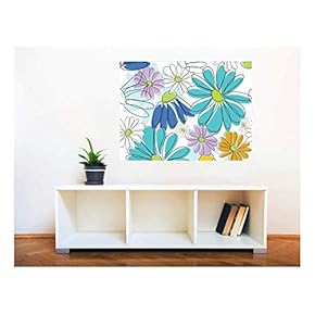 Wall26 Removable Wall Sticker/Wall Mural - Seamless Floral Pattern | Creative Window View Home Decor/Wall Decor - 24"x32"