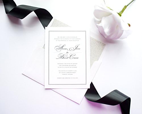 Silver and Black Wedding Invitation- SAMPLE SET