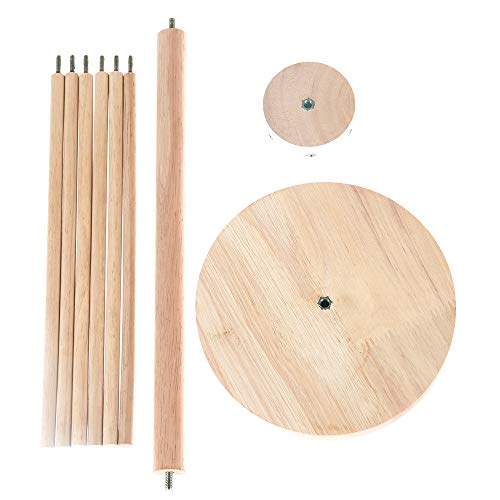 YumAssist Nature Oak Wood Pasta Drying Rack Extra Large, Collapsible, Easily Install and Disassemble Wooden Noodle Hanging Dryer Holder - Thumbnail 4