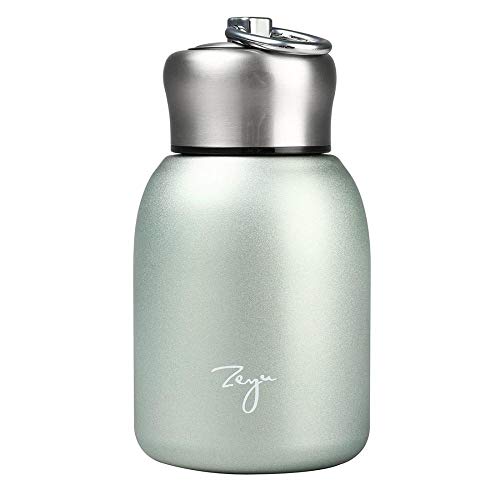 Small Vacuum Insulated Water Bottle Mini Thermal Water Bottle Leak-Proof Vacuum Drink Bottle for Home, Outdoors, Travel, Sports, 280ML (Green)