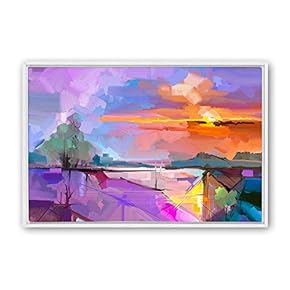 Framed Canvas Wall Art Color Abstract Canvas Prints Home Artwork Decoration for Living Room,Bedroom - 16x24 inches