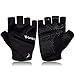 Trideer Ultralight Workout Gloves, Flexible Gym Gloves with Anti-Slip Silica Gel Grip & Adjustable Strap, Exercise Gloves(Men&Women) (#1Black, L)