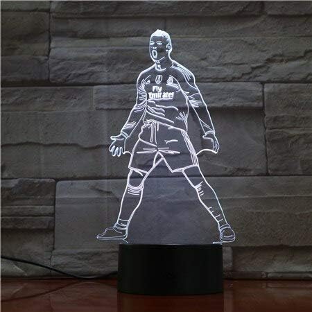 Football Player Cristiano Ronaldo Figure USB 3D Led Night Light Touch Sensor 7 Color Changing Table Lamp Bedside Soccer Lights A-1778