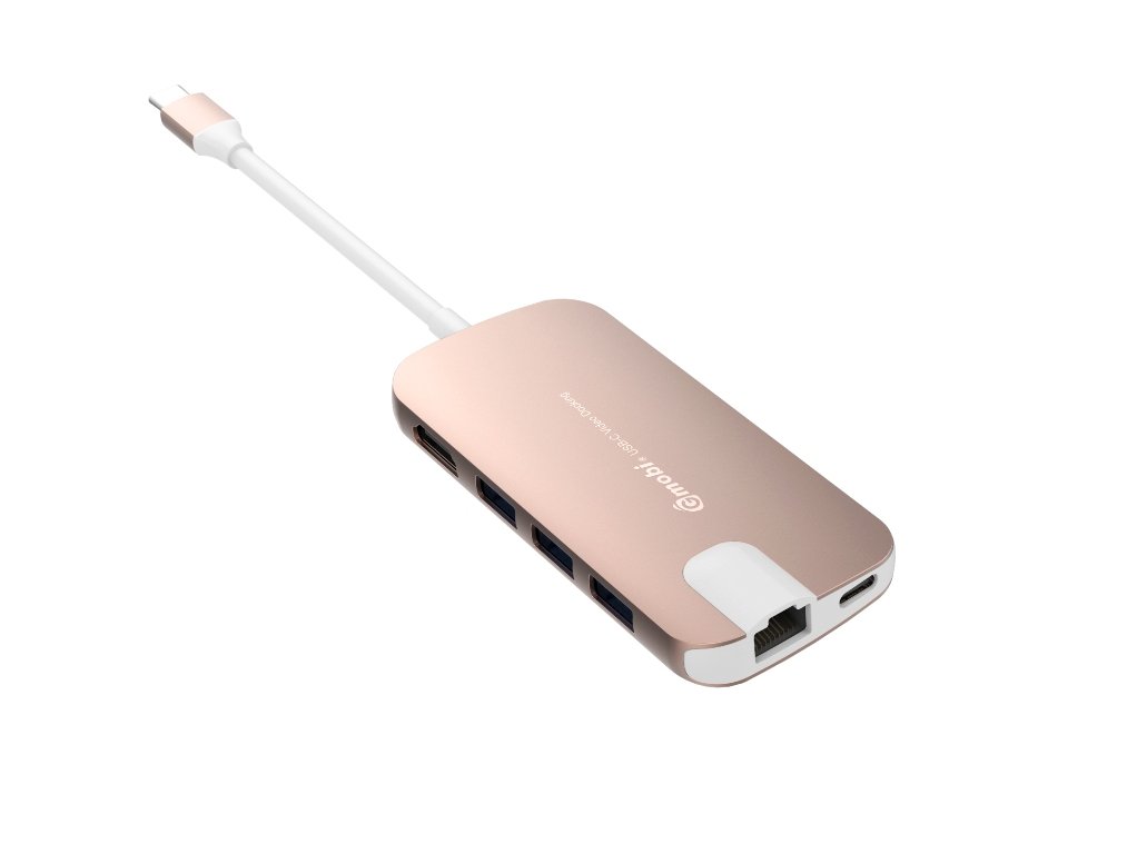 SilverHT 17120 – Type-C GN30H to Ethernet Adapter + 8-in-1 Hubs, Pink [Spain]