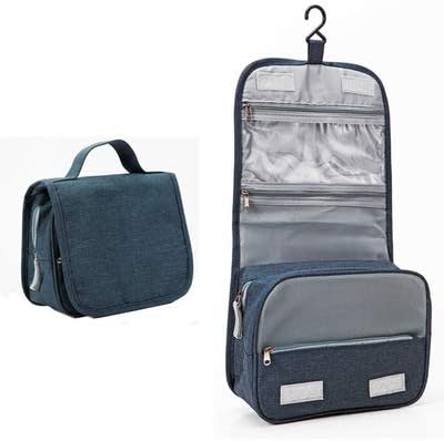 Hanging Toiletry Bag-Travel Cosmetic Organizer Cosmetic Make up Bag case for Women Men Kit with Hanging Hook for vacation (Blue-B)