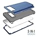 for Galaxy S8 case, PIXIU Shockproof Hybrid High Impact Hard Plastic Soft Silicon Rubber Armor Protective case Cover for Galaxy s8 2017 Release Navy Blue
