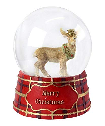 Gisela Graham Stag with Crown Music Snow Dome Decoration