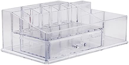 Acrylic Makeup Organizer &amp; Jewelry and Cosmetic Holder with One Drawers