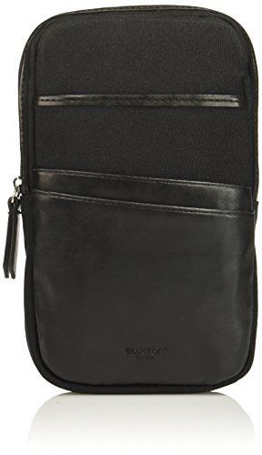 Buxton Men's 1867 Rfid Blocking Phone Pouch Case With Battery, black, One Size