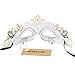 Coxeer Laser Cut Metal Lady Masquerade Halloween Mardi Gras Party Mask (Gold & Black)