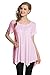 LARACE Womens Swing Tunic Tops Loose Fit Comfy Flattering T Shirt (L, Pink)